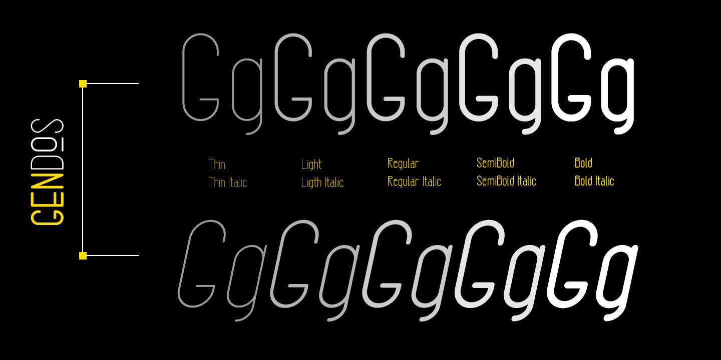 Gendos Light Italic Font preview